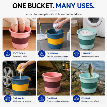 Fuho Collapsible Bucket, Foldable & Portable (4.6L, 10L, 16.8L)