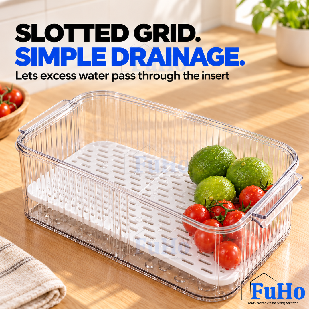 Fuho FreshGrid Fridge Drain Box for Fruit & Vegetables (S, L)