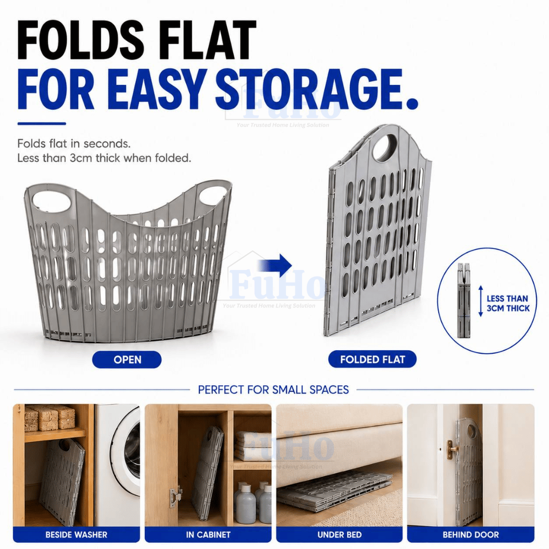 🇸🇬READY STOCK🇸🇬 FuHo Collapsible Laundry Basket || Strong Material Basket || 4 Colors Basket