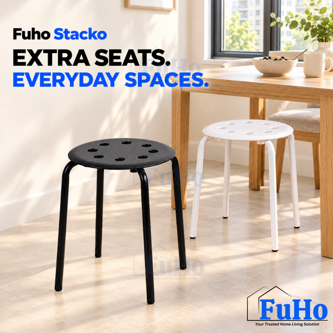 Fuho Stacko Plastic Stool with Metal Legs (HL0322)