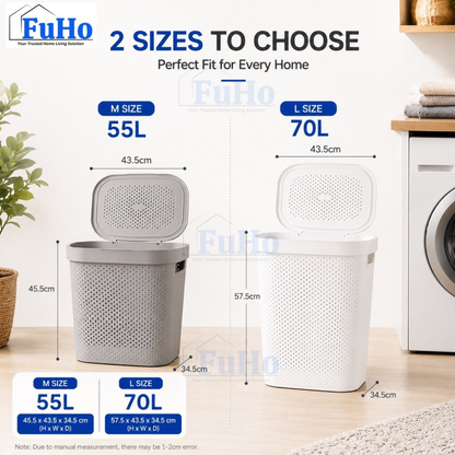 🇸🇬READY STOCK🇸🇬 Fuho Large Capacity Laundry Basket || 55L-70L || Ventilation Basket || Strong material