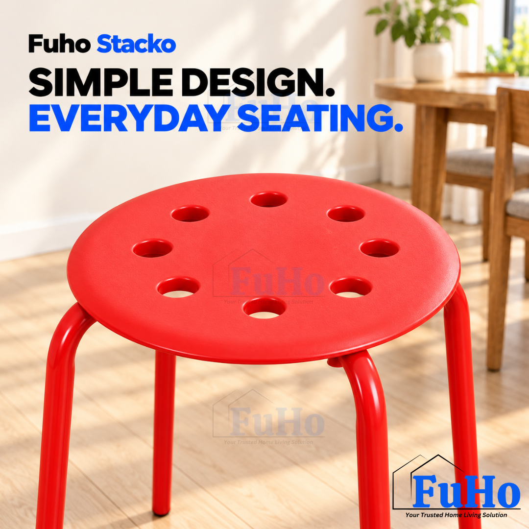 Fuho Stacko Plastic Stool with Metal Legs (HL0322)