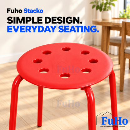 Fuho Stacko Plastic Stool with Metal Legs (HL0322)