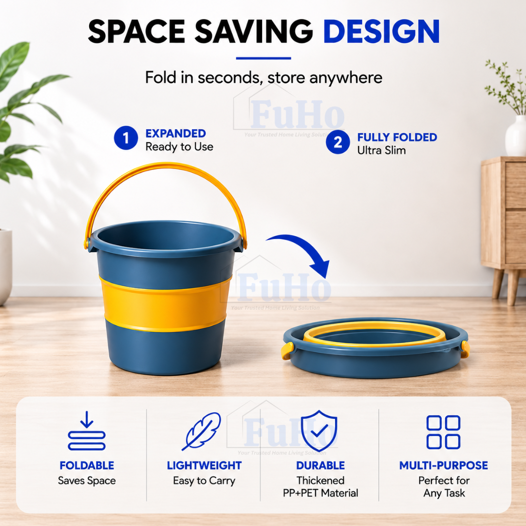 🇸🇬READY STOCK🇸🇬 Fuho Collapsible Bucket | Collapsible Pail | Portable Foldable Bucket Water Pail | Car Wash (HL0165)