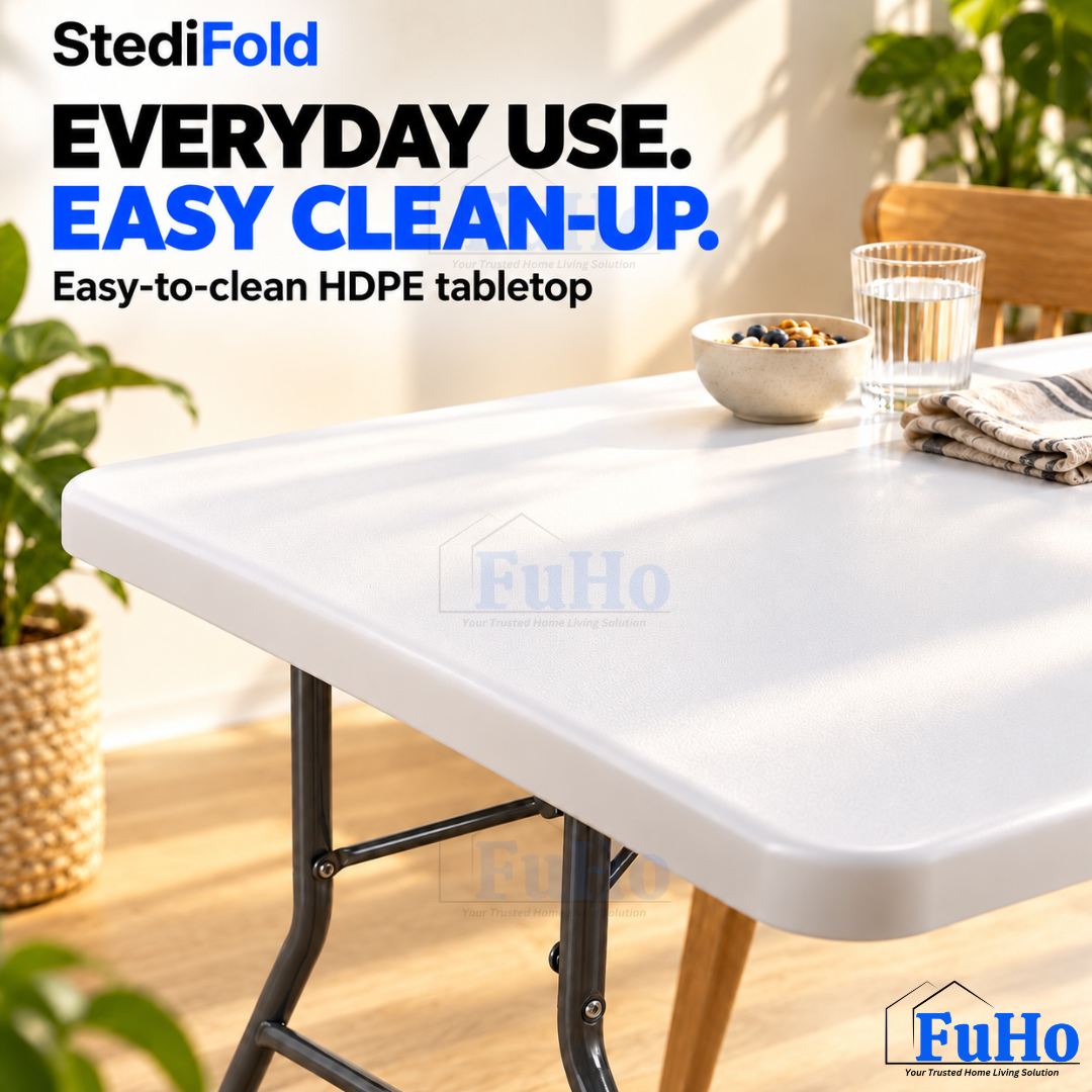 Fuho Foldable Table, Portable Indoor & Outdoor (1.2m, 1.5m, 1.8m)