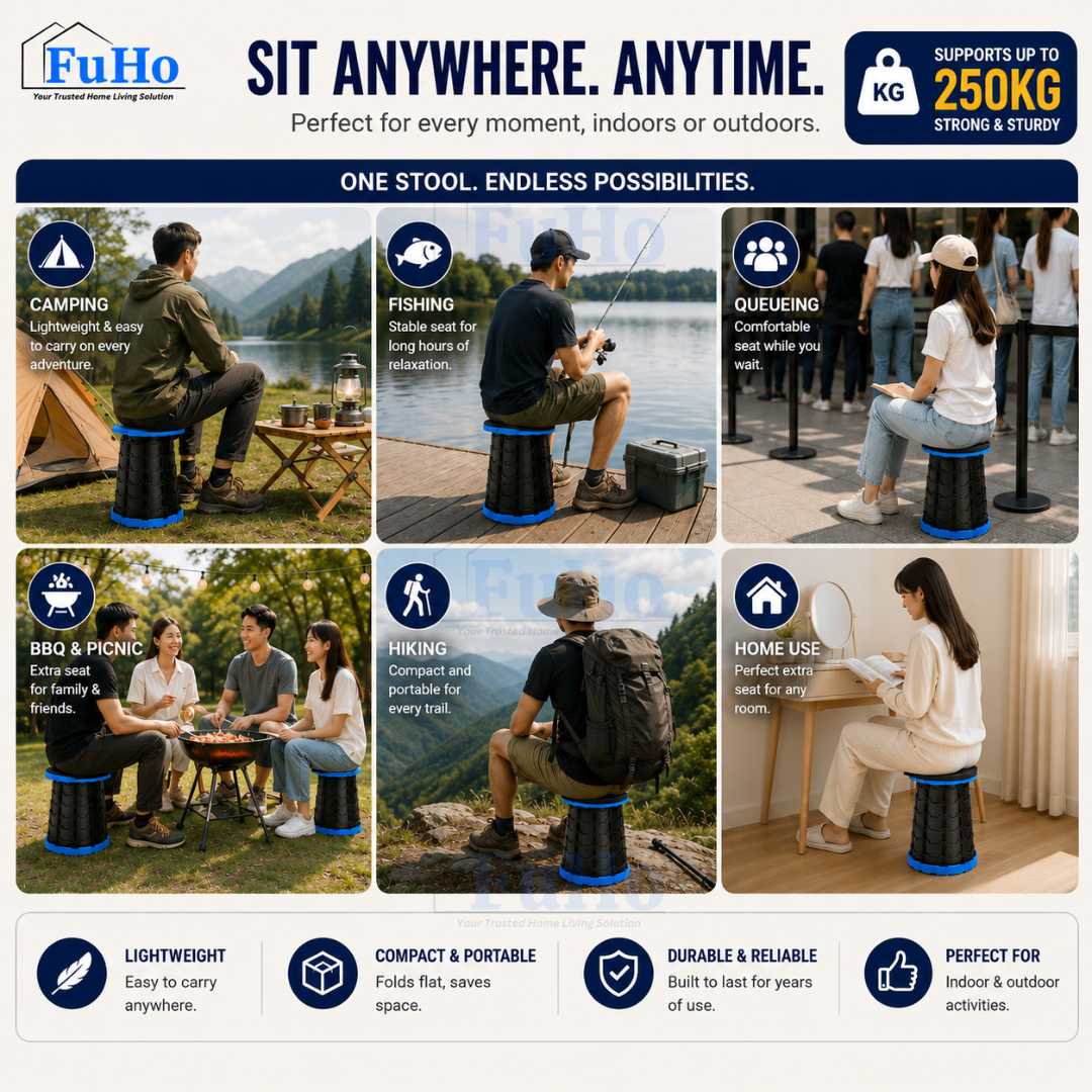 🇸🇬READY STOCK🇸🇬 FuHo Portable Telescopic Chair | Stool | Fishing Chair | Portable Chair | Camping Chair (HL0143)