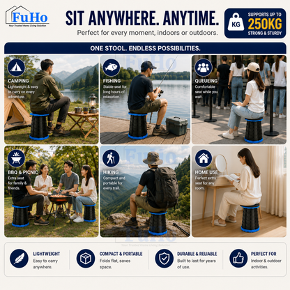 🇸🇬READY STOCK🇸🇬 FuHo Portable Telescopic Chair | Stool | Fishing Chair | Portable Chair | Camping Chair (HL0143)