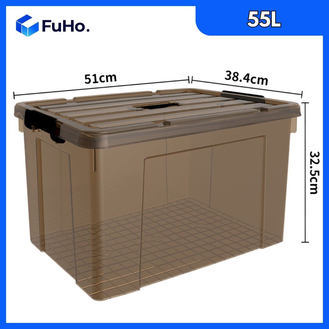 🔥(LOWEST PRICE) Fuho Transparent Storage Box | Plastic Container | Stackable Box (HL001)