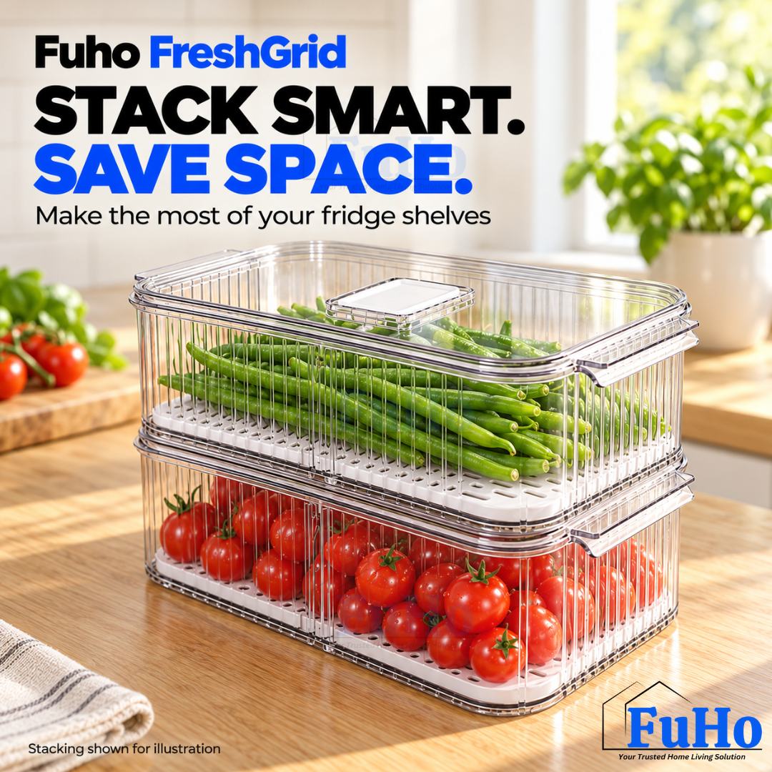 Fuho FreshGrid Fridge Drain Box for Fruit & Vegetables (S, L)