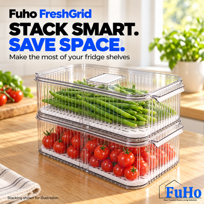 Fuho FreshGrid Fridge Drain Box for Fruit & Vegetables (S, L)