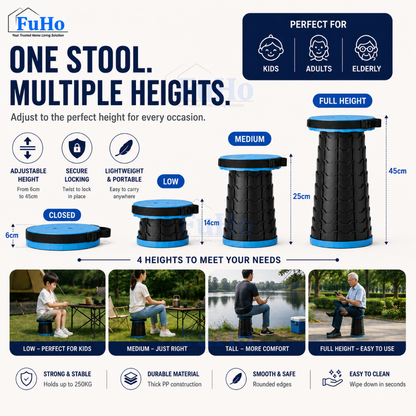 🇸🇬READY STOCK🇸🇬 FuHo Portable Telescopic Chair | Stool | Fishing Chair | Portable Chair | Camping Chair (HL0143)