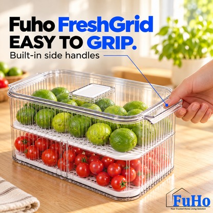 Fuho FreshGrid Fridge Drain Box for Fruit & Vegetables (S, L)