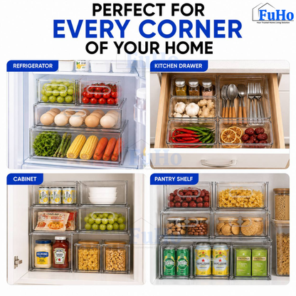 Fuho Fridge Storage Box Organiser with Handle (3L, 6L, 9L)