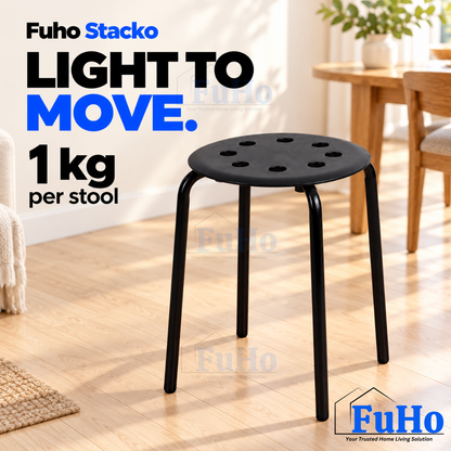 Fuho Stacko Plastic Stool with Metal Legs (HL0322)
