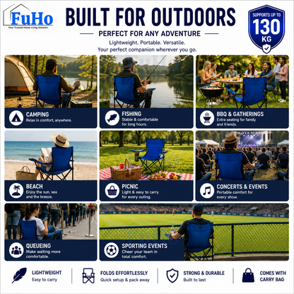 🇸🇬READY STOCK🇸🇬 FuHo Foldable Bench Chair | Outdoor Chair | Camping Chair | Hiking Chair | Portable Chair (HL0212)