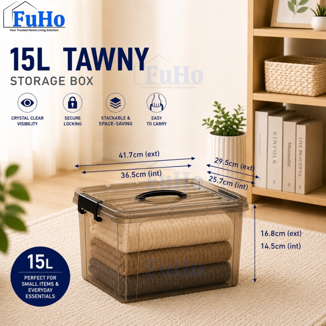 🔥(LOWEST PRICE) Fuho Transparent Storage Box | Plastic Container | Stackable Box (HL001)