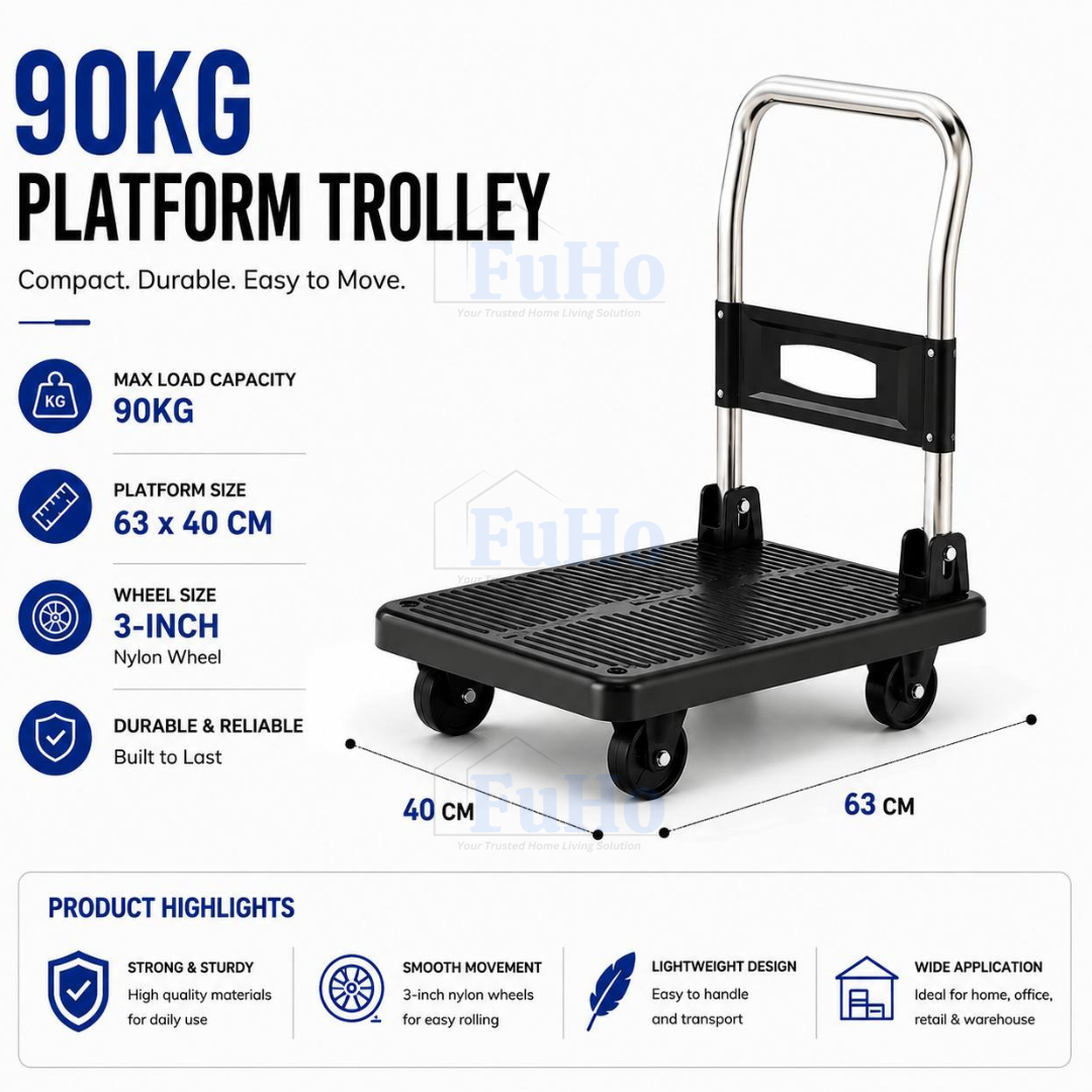 Fuho Heavy-Duty Foldable Platform Trolley (90kg, 175kg, 350kg)