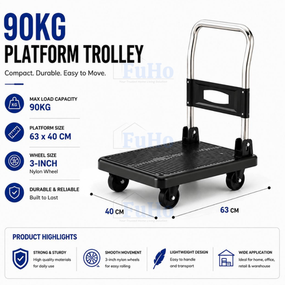 Fuho Heavy-Duty Foldable Platform Trolley (90kg, 175kg, 350kg)