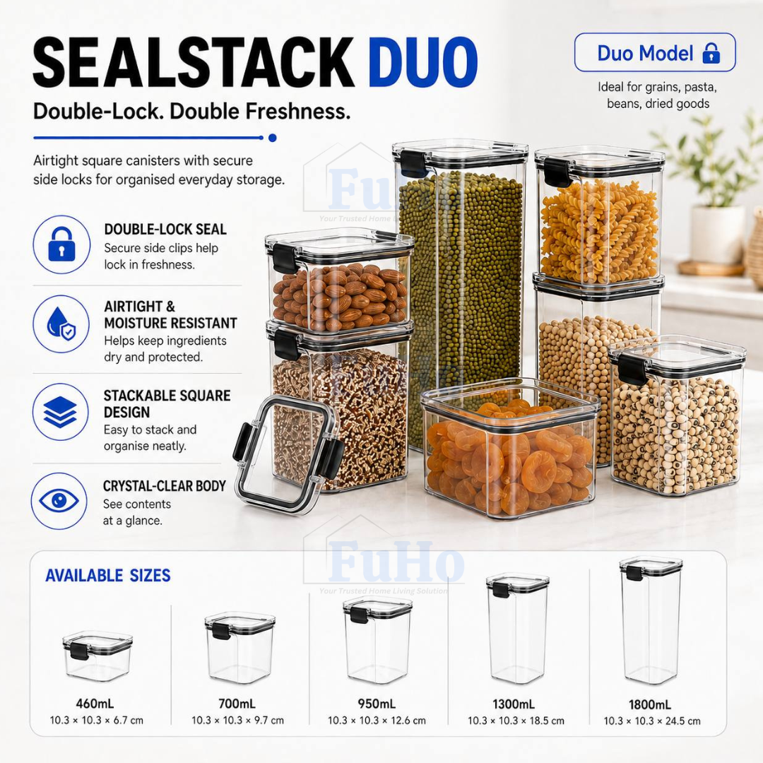 Fuho Seal Stack Airtight Food Container, Leak-Proof (15 Sizes)