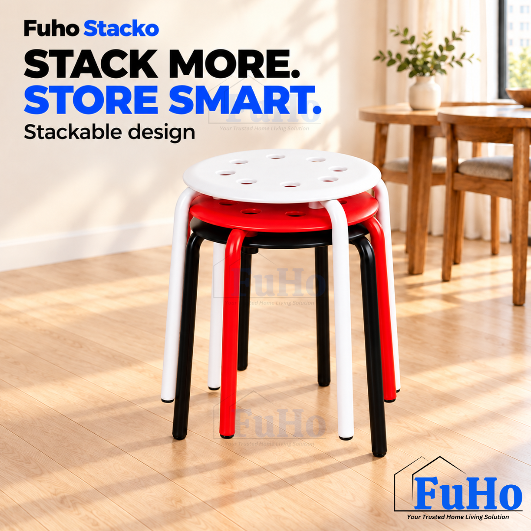 Fuho Stacko Plastic Stool with Metal Legs (HL0322)