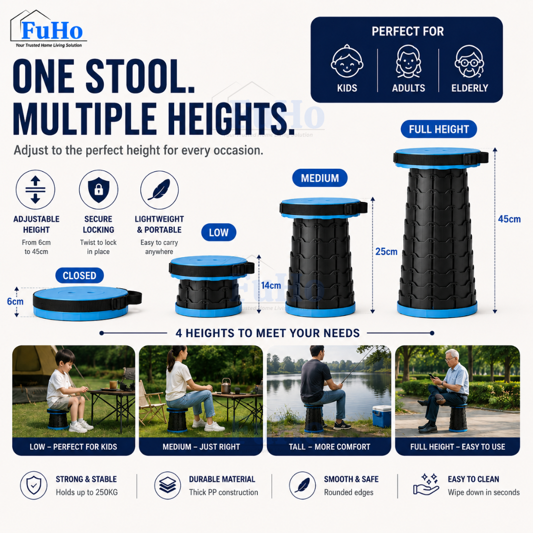 🇸🇬READY STOCK🇸🇬 FuHo Portable Telescopic Chair | Stool | Fishing Chair | Portable Chair | Camping Chair (HL0143)