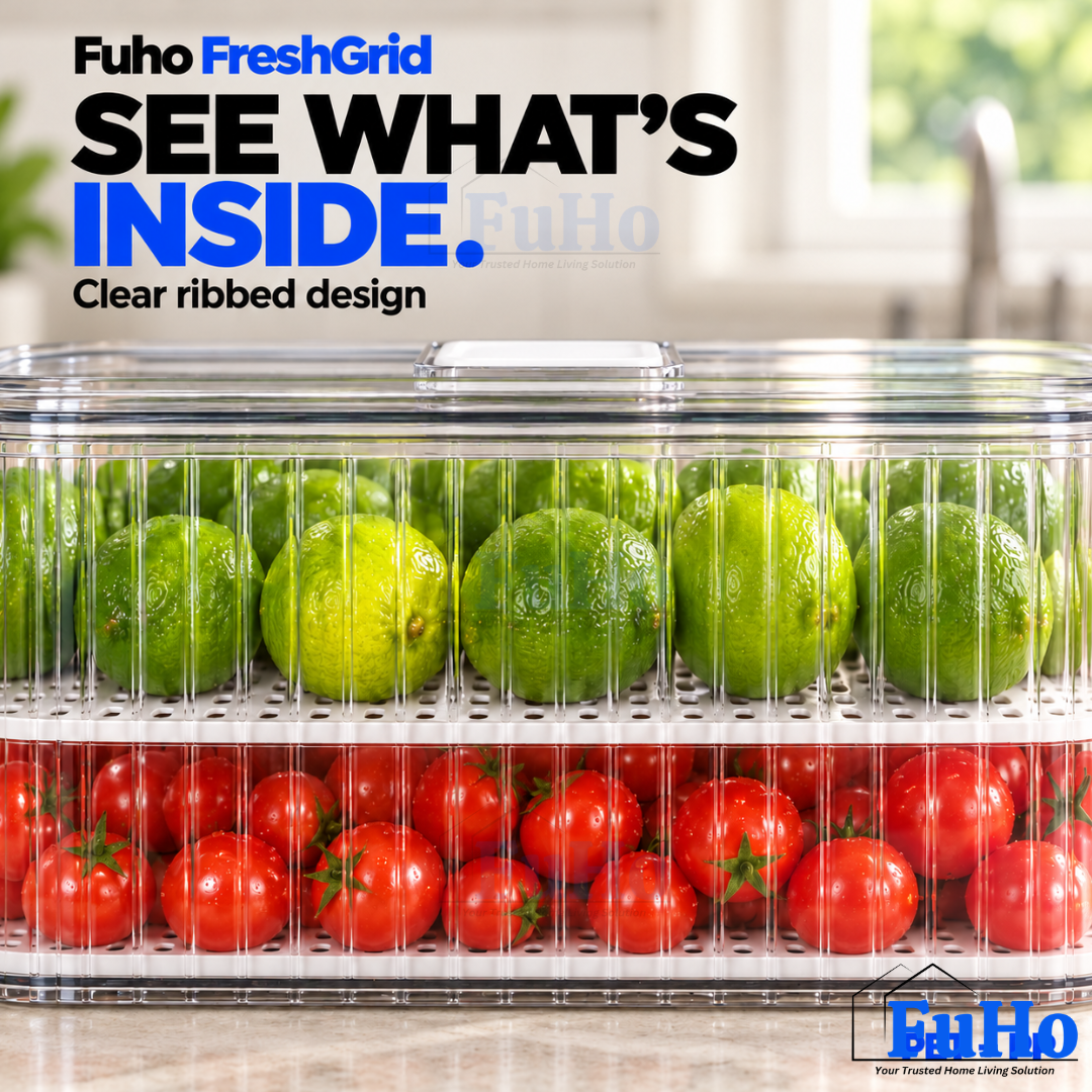 Fuho FreshGrid Fridge Drain Box for Fruit & Vegetables (S, L)