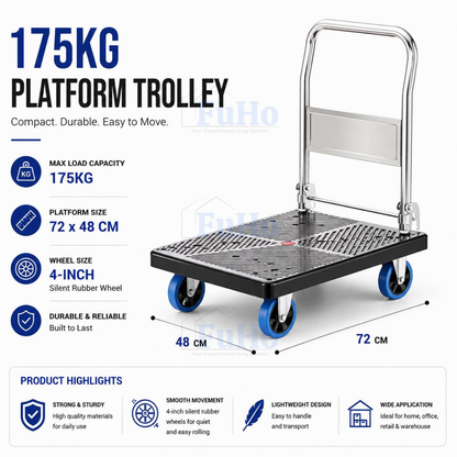 Fuho Heavy-Duty Foldable Platform Trolley (90kg, 175kg, 350kg)
