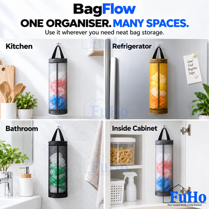 Fuho BagFlow Plastic Bag Holder & Dispenser for Kitchen (3 Colours)