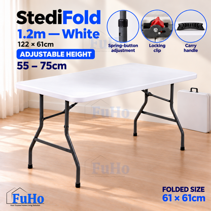 Fuho Foldable Table, Portable Indoor & Outdoor (1.2m, 1.5m, 1.8m)