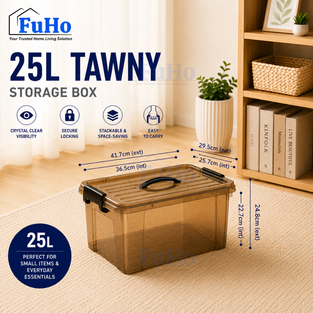 🔥(LOWEST PRICE) Fuho Transparent Storage Box | Plastic Container | Stackable Box (HL001)