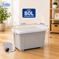 Fuho Transparent Storage Box With Wheel | Plastic Container | Stackable Box | Storage Box (HL0005)
