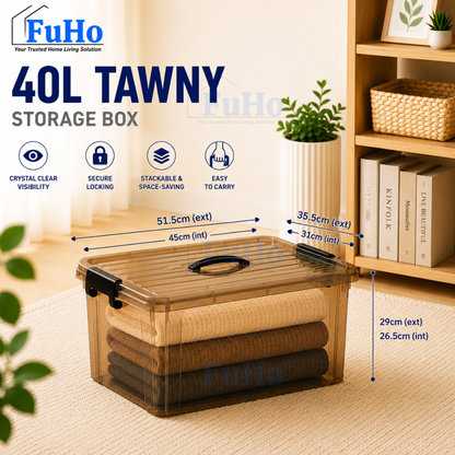 🔥(LOWEST PRICE) Fuho Transparent Storage Box | Plastic Container | Stackable Box (HL001)