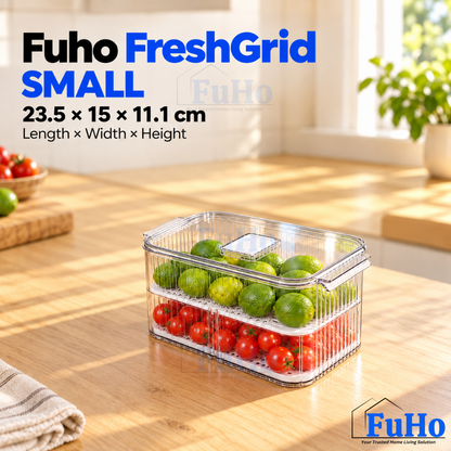 Fuho FreshGrid Fridge Drain Box for Fruit & Vegetables (S, L)