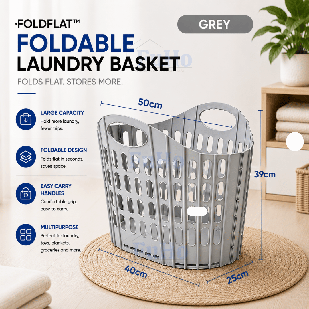 🇸🇬READY STOCK🇸🇬 FuHo Collapsible Laundry Basket || Strong Material Basket || 4 Colors Basket