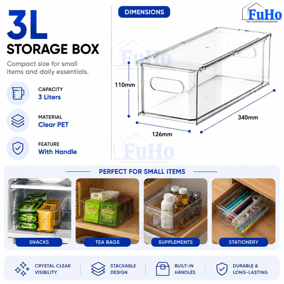 🇸🇬READY STOCK🇸🇬 FuHo Fridge Kitchen Storage Box Organizers | Storage Containers | Beverage | Kitchen Cabinet (KIT0030)