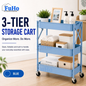 🇸🇬READY STOCK🇸🇬 FuHo Kitchen Foldable Storage Trolley Rack | 3 Level Storage Trolley | Kitchen Racks (HL0225)