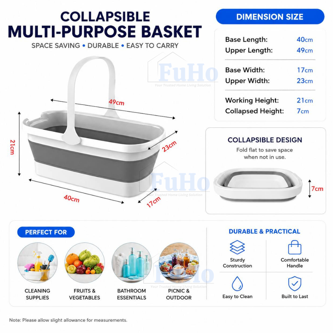 🇸🇬READY STOCK🇸🇬 Fuho Collapsible Bucket | Collapsible Pail | Portable Foldable Bucket Water Pail | Car Wash (HL0165)
