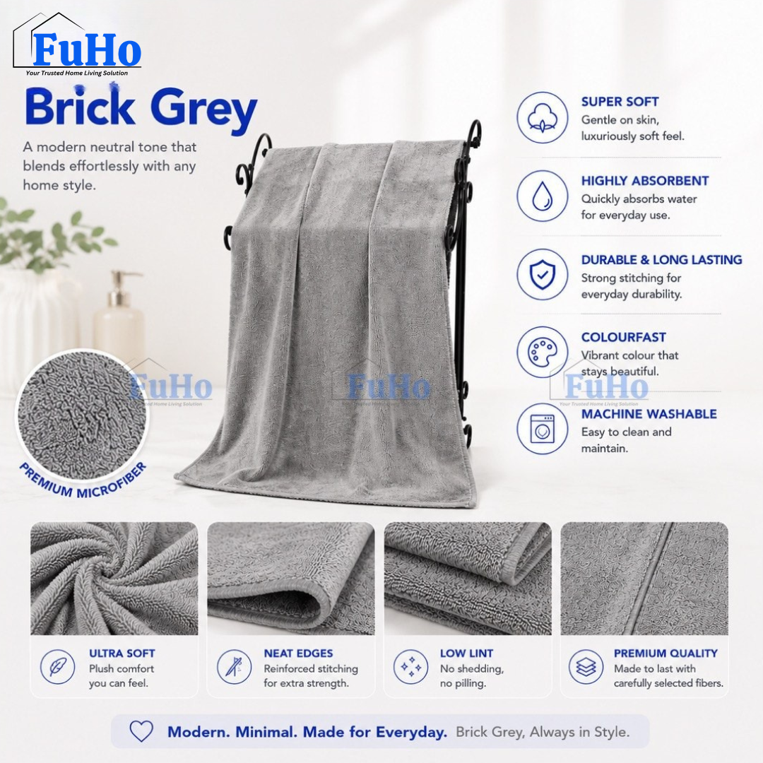 🇸🇬READY STOCK🇸🇬 FuHo Cloudsoft Absorbed Towel | Toilet Towel | Cotton Towel | Bathing Towel | Shower Towel | (HL0347)