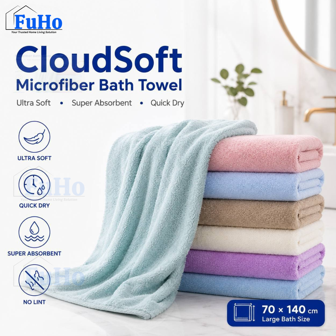 🇸🇬READY STOCK🇸🇬 FuHo Cloudsoft Absorbed Towel | Toilet Towel | Cotton Towel | Bathing Towel | Shower Towel | (HL0347)