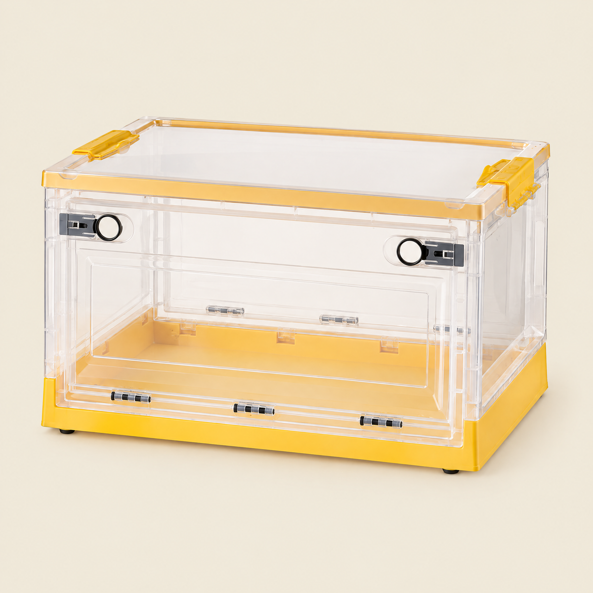 Storage box with yellow frame