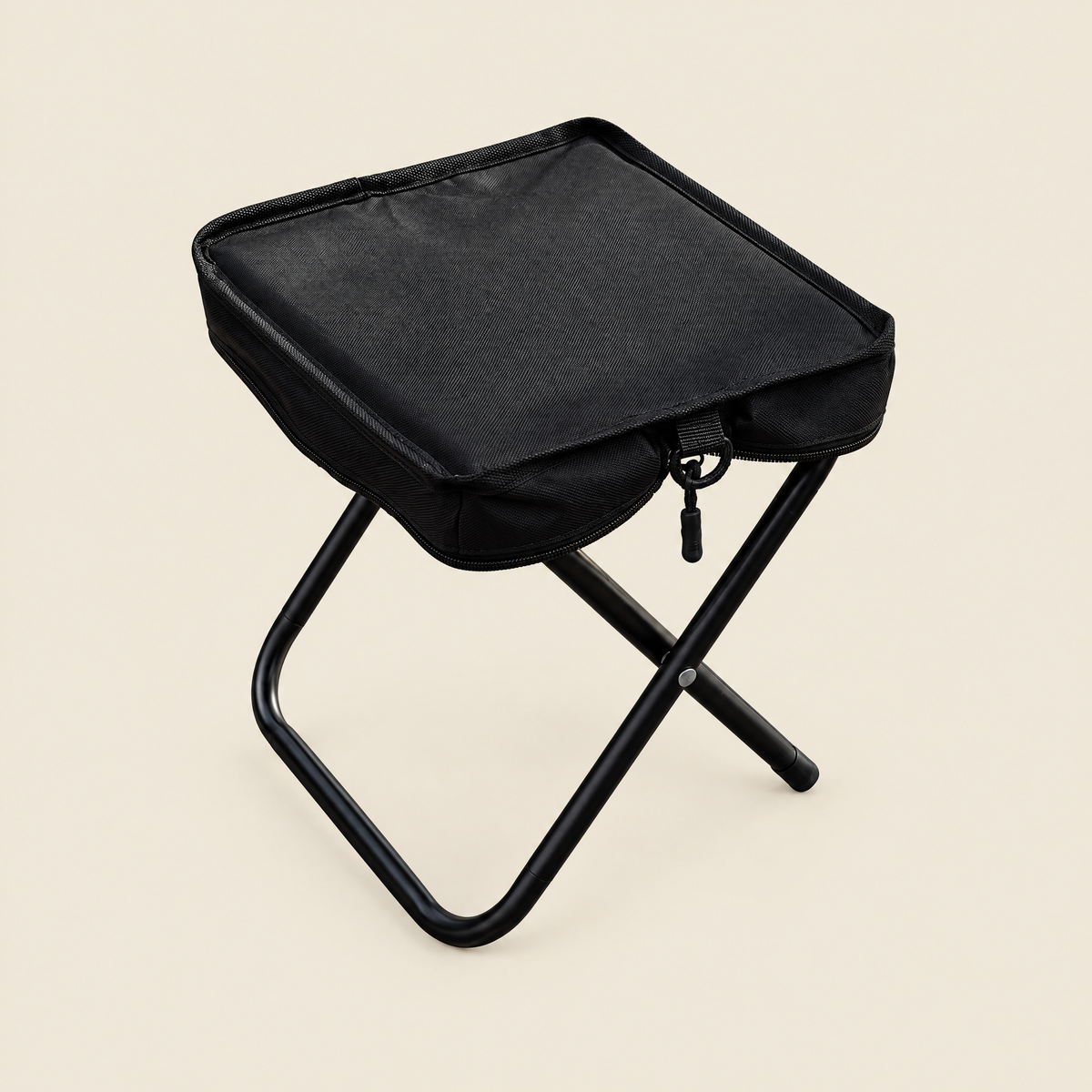 Folding stool, black, without pouch