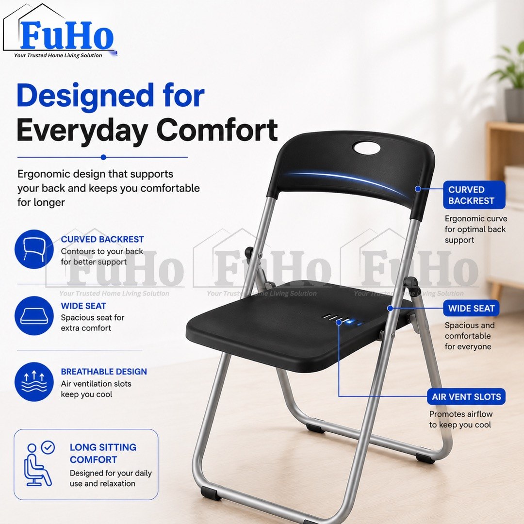 🇸🇬READY STOCK🇸🇬 FuHo Foldable Chair | Stool | Foldable Stool | Plastic Chair | Benches | Portable Chair | (HL0303)
