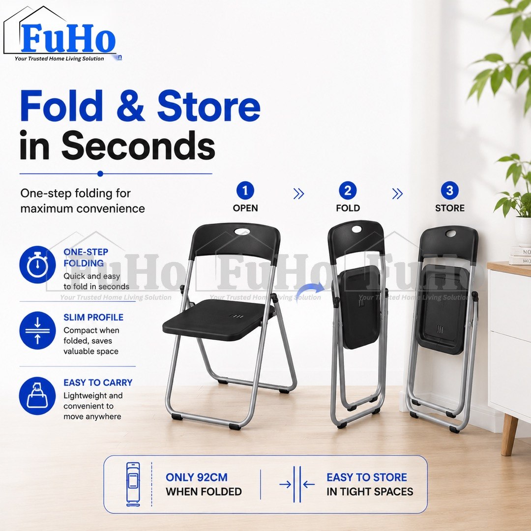 🇸🇬READY STOCK🇸🇬 FuHo Foldable Chair | Stool | Foldable Stool | Plastic Chair | Benches | Portable Chair | (HL0303)