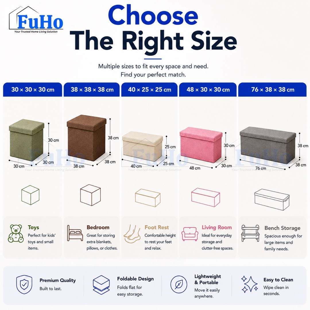🇸🇬READY STOCK🇸🇬 FuHo Ichika Foldable Storage Sofa | Storage Chair | Storage Stool | Sofa | Ottoman Stool | (HL0104)
