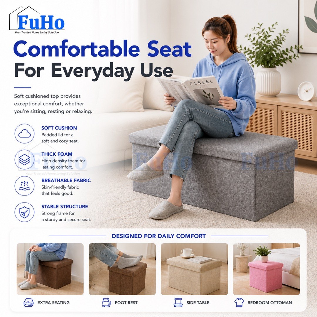 🇸🇬READY STOCK🇸🇬 FuHo Ichika Foldable Storage Sofa | Storage Chair | Storage Stool | Sofa | Ottoman Stool | (HL0104)
