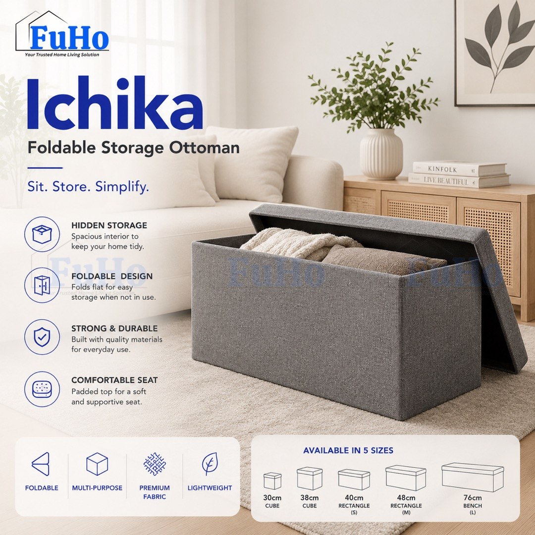 🇸🇬READY STOCK🇸🇬 FuHo Ichika Foldable Storage Sofa | Storage Chair | Storage Stool | Sofa | Ottoman Stool | (HL0104)