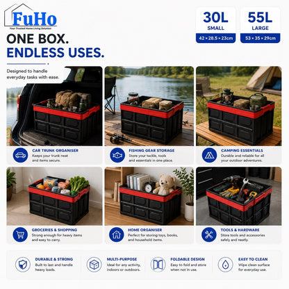 Fuho x Aiko Collapsible Car Boot Storage Box (30L, 55L)