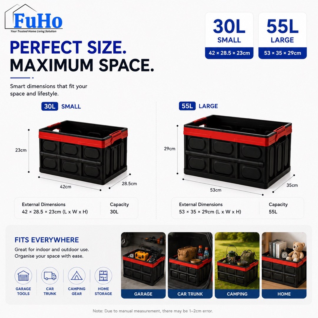 🇸🇬READY STOCK🇸🇬 FuHo x Aiko Storage Box | Car Storage Box | Collapsible Box | Fishing Box | Ice Box (HL0007)