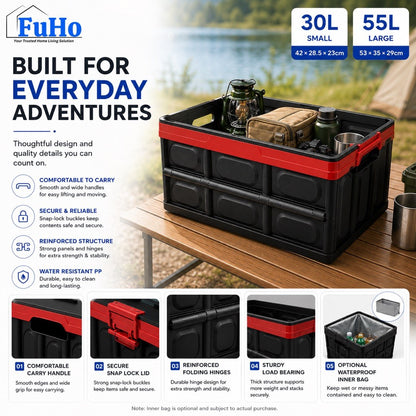 Fuho x Aiko Collapsible Car Boot Storage Box (30L, 55L)