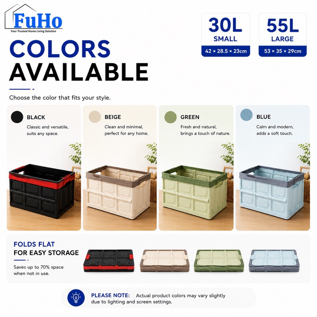 🇸🇬READY STOCK🇸🇬 FuHo x Aiko Storage Box | Car Storage Box | Collapsible Box | Fishing Box | Ice Box (HL0007)